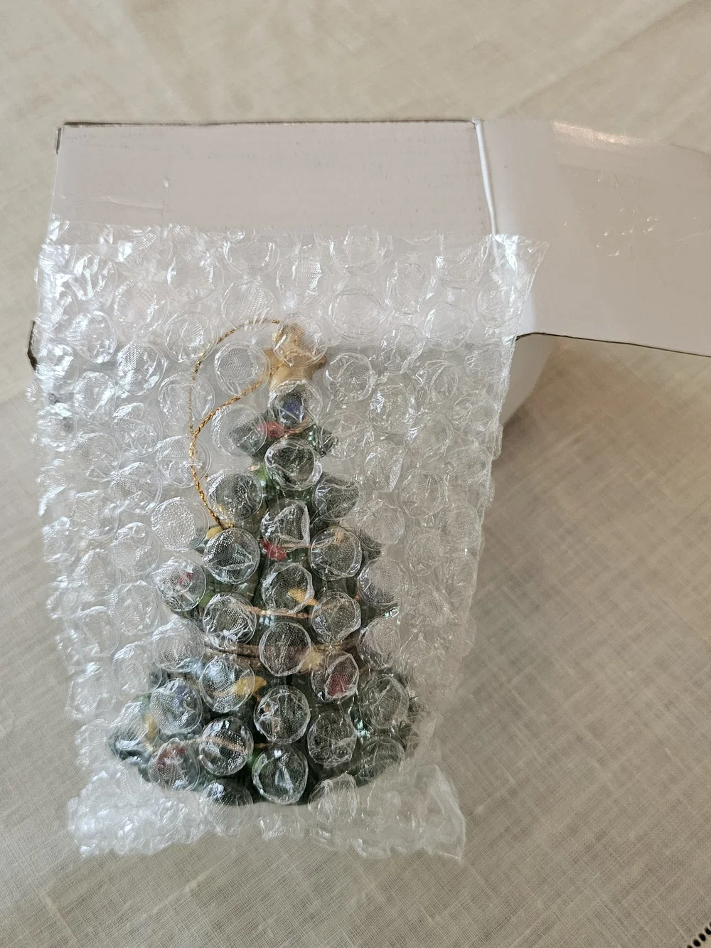 Vintage Christmas Tree Hinged Trinket Box Porcelain Ornament -New In Box